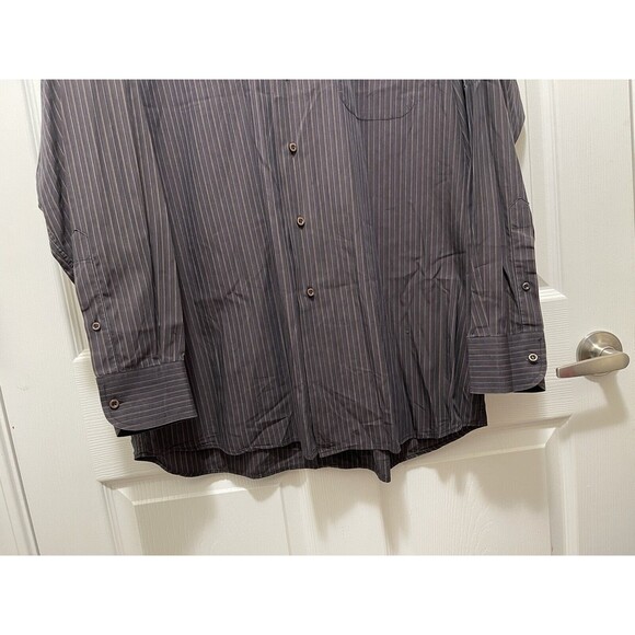 Men's Button Long Sleeve Shirt Made in Italy Size 17 Luciano Ceccarelli - Picture 5 of 9
